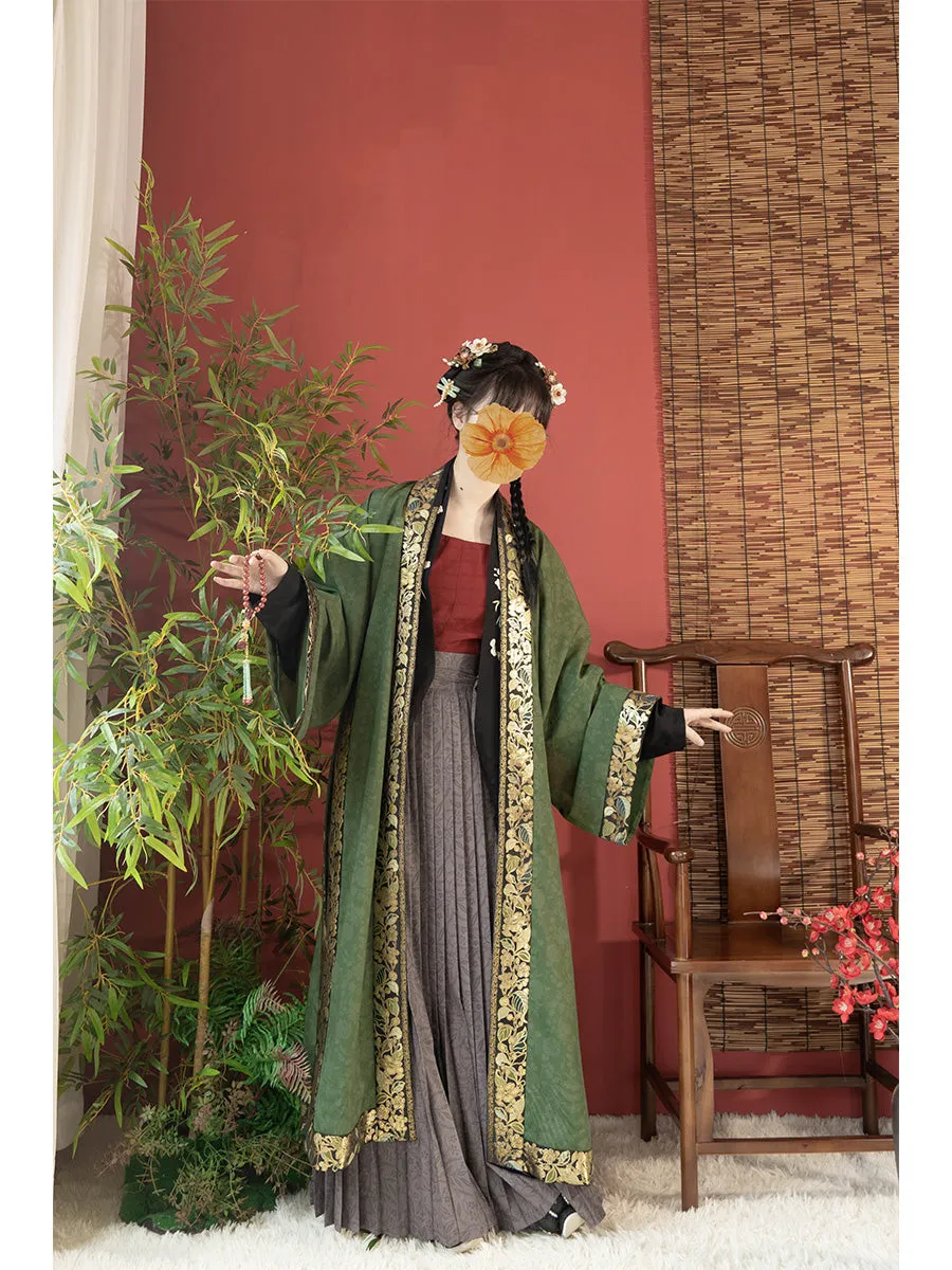 Tai Lü 苔绿 Moss Green Southern Song Dynasty Restoration Zhiling Duijin Beizi Jacket