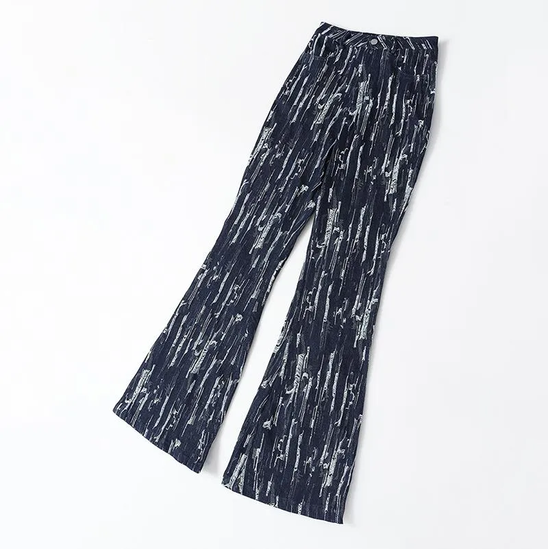 Takarra High Waist Denim Pants - Deep Blue