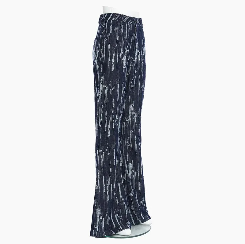 Takarra High Waist Denim Pants - Deep Blue