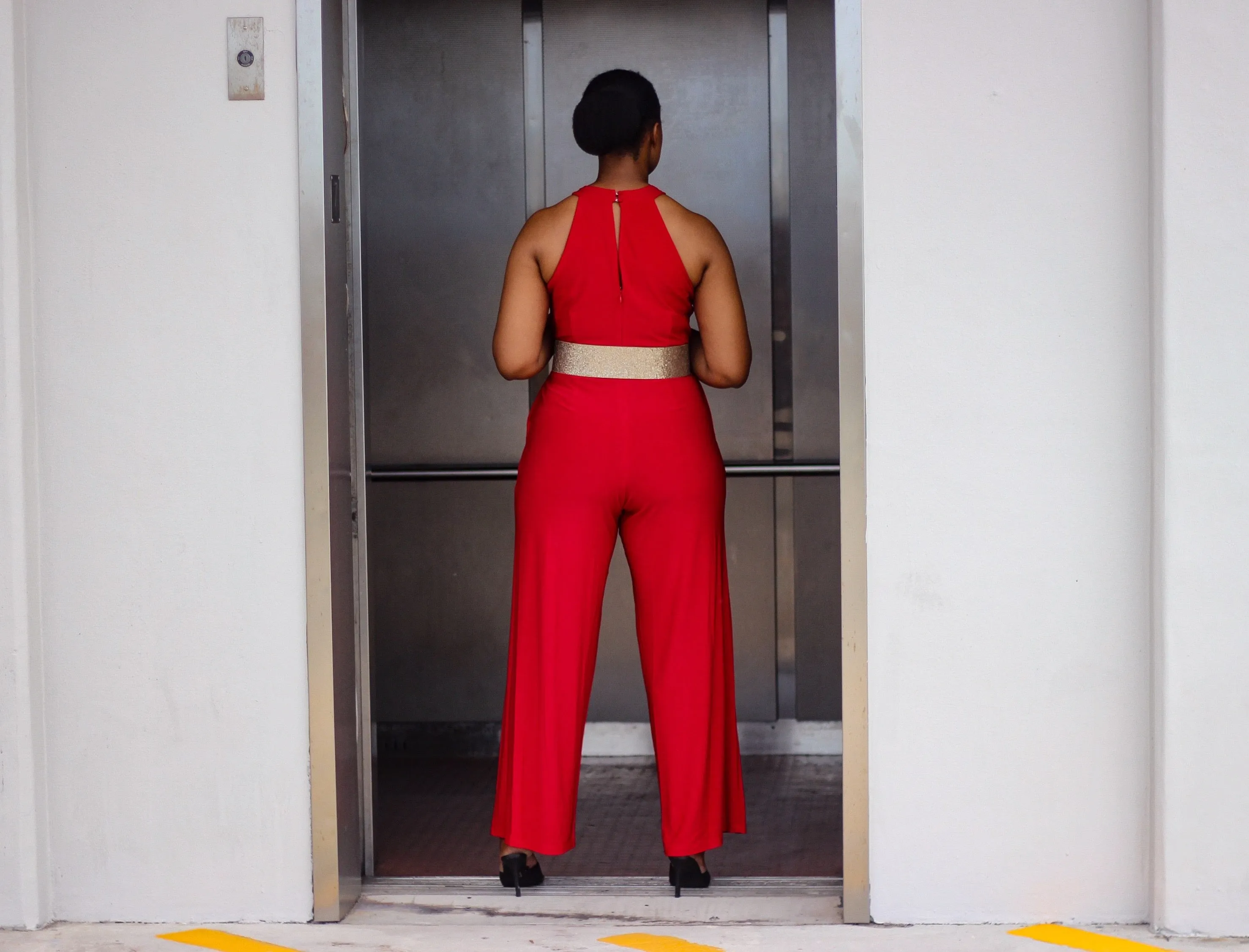 Take Me Out Jumpsuit-Red