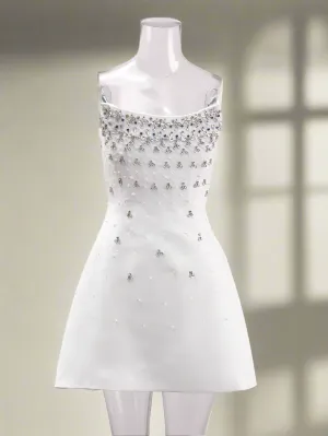 Taylor White Embellished Mini Dress