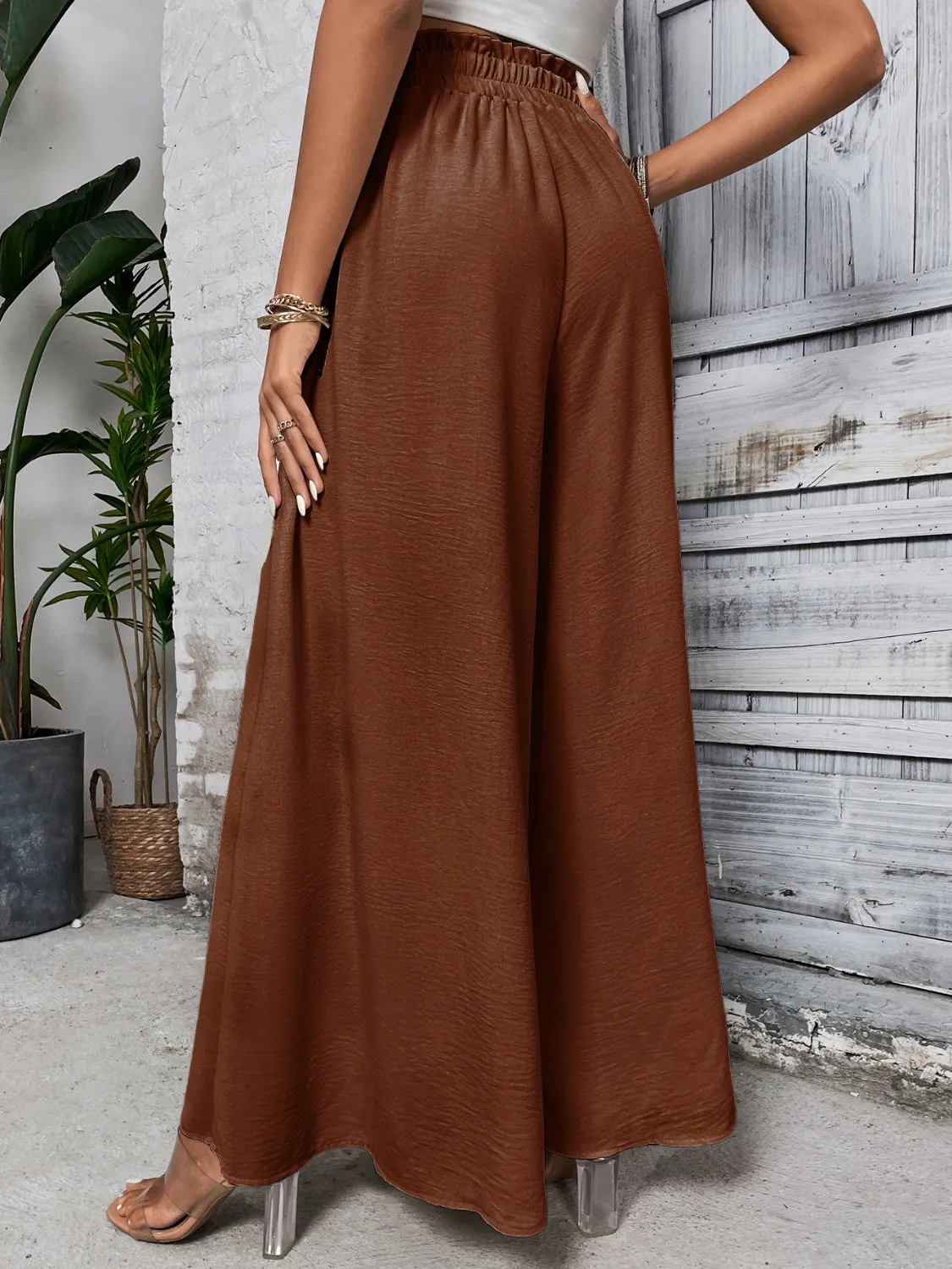 TEEK - Tied High Waist Wide Leg Pants