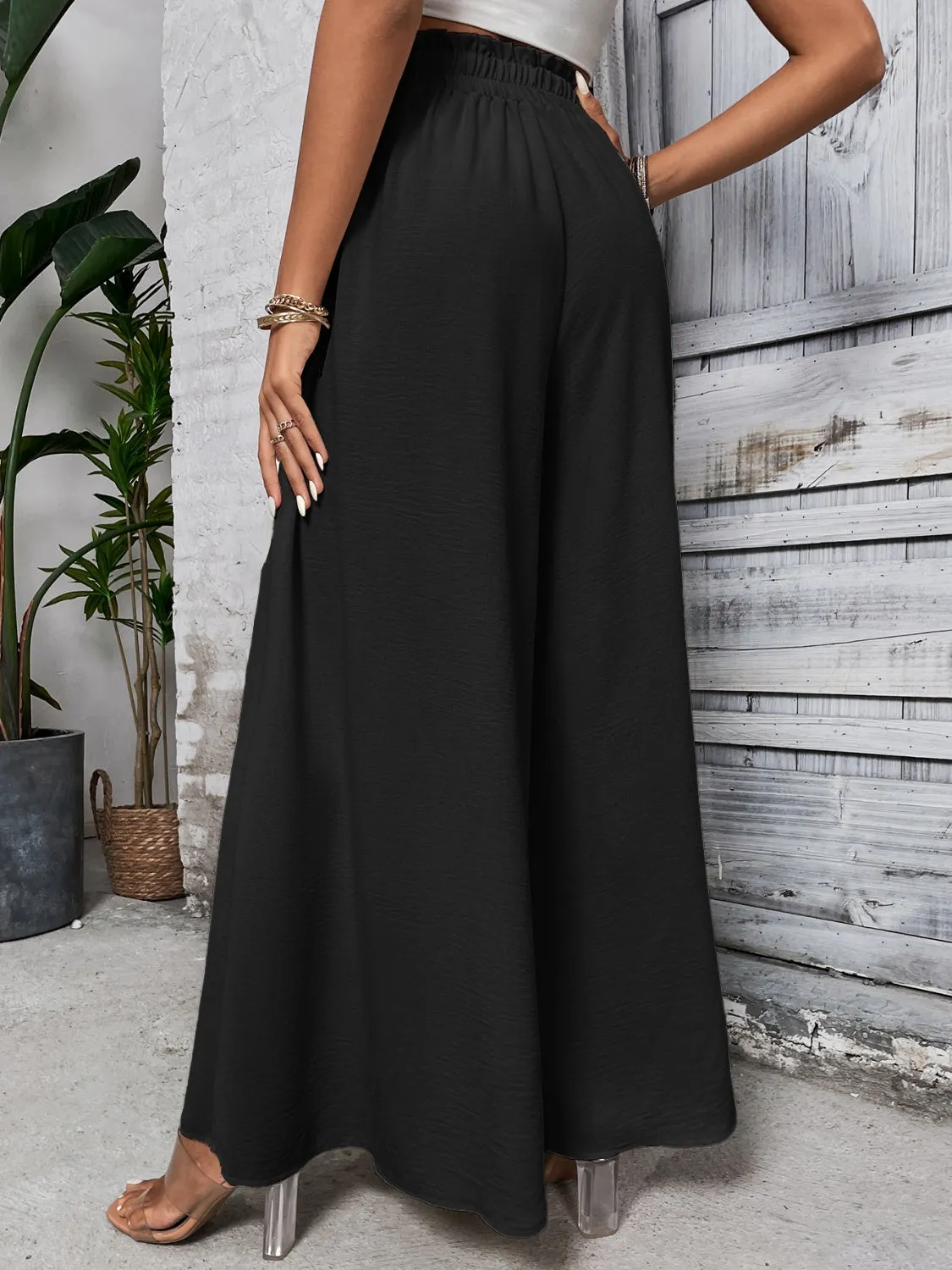 TEEK - Tied High Waist Wide Leg Pants