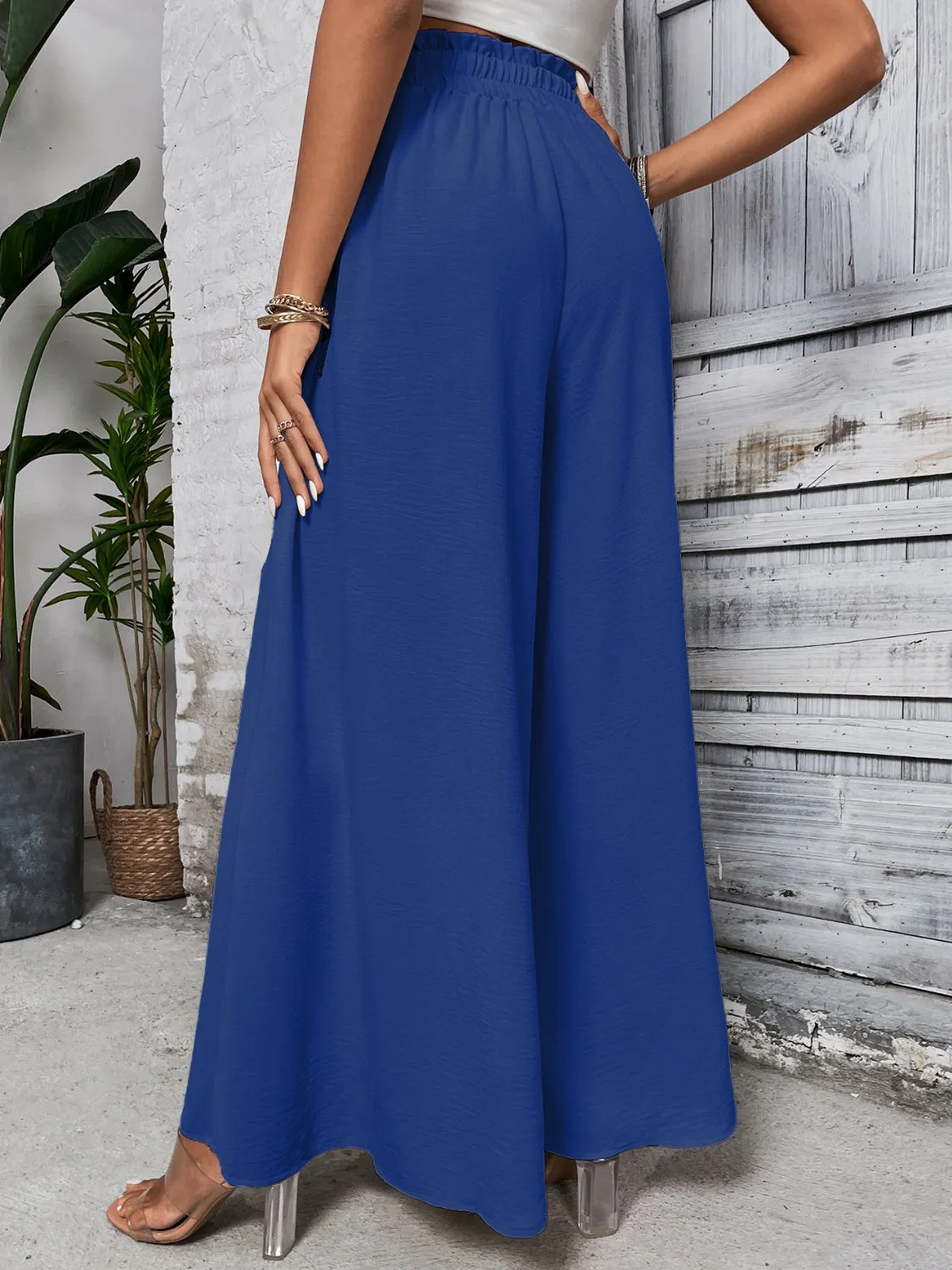 TEEK - Tied High Waist Wide Leg Pants