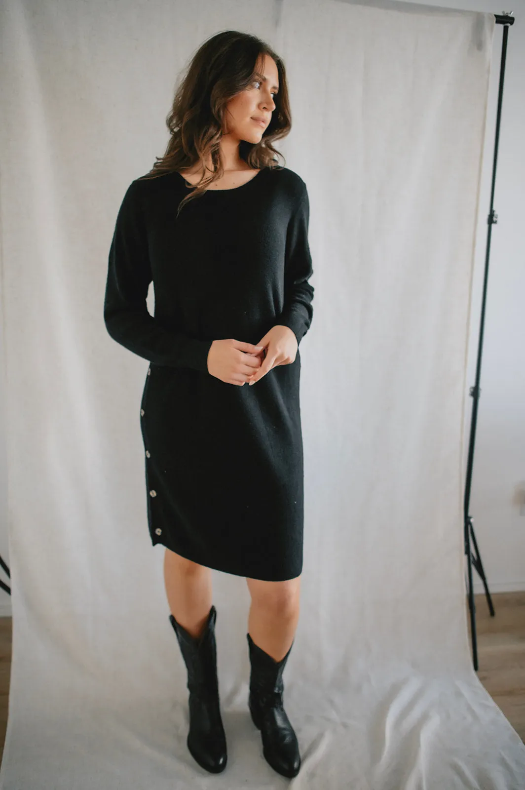 The Christine Knit Button Dress