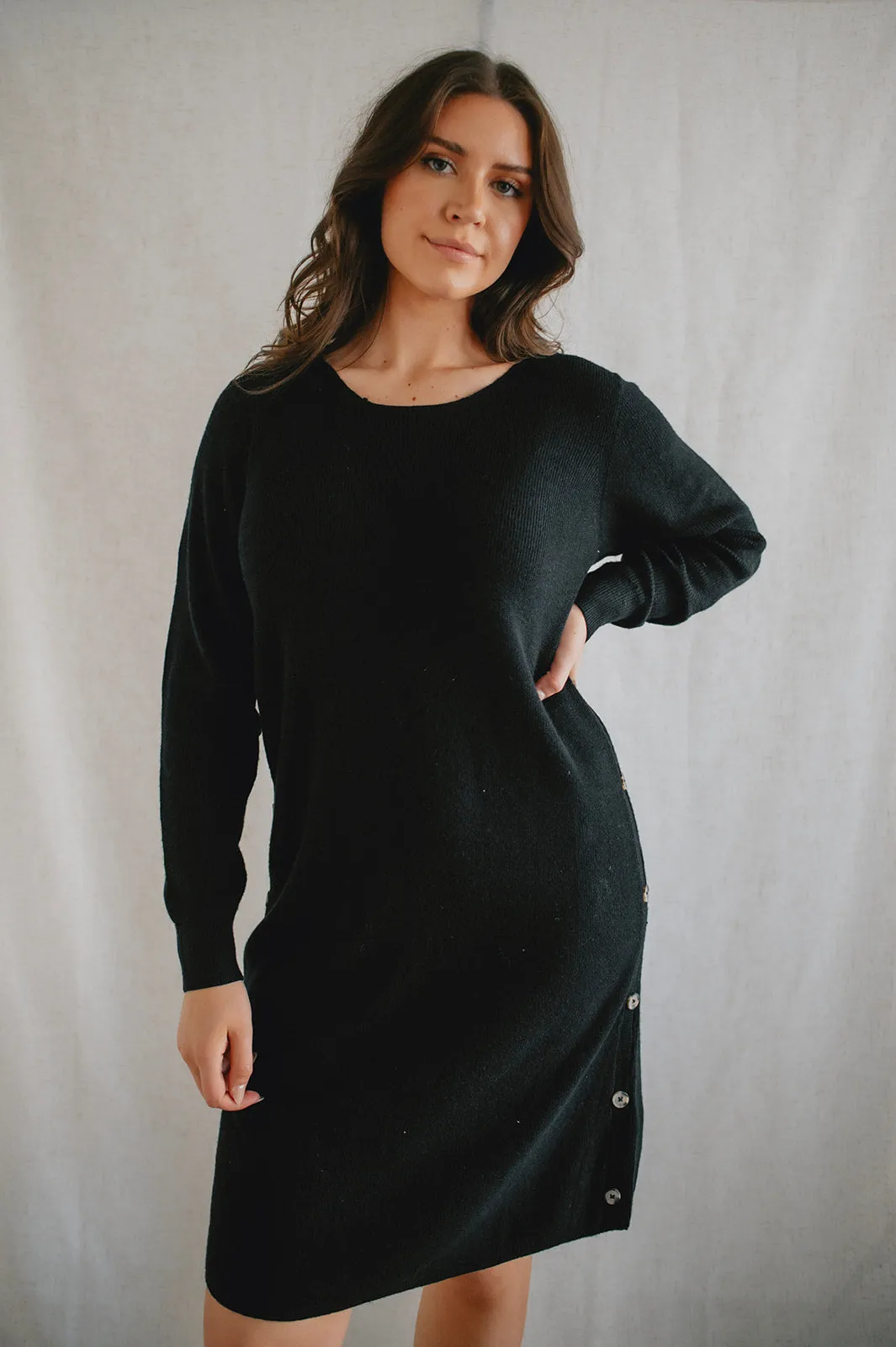 The Christine Knit Button Dress