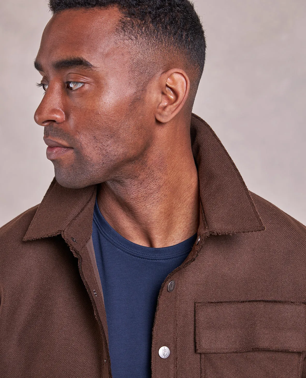 The Kiefer - Wool x Nylon Shirt Jacket - Mocha