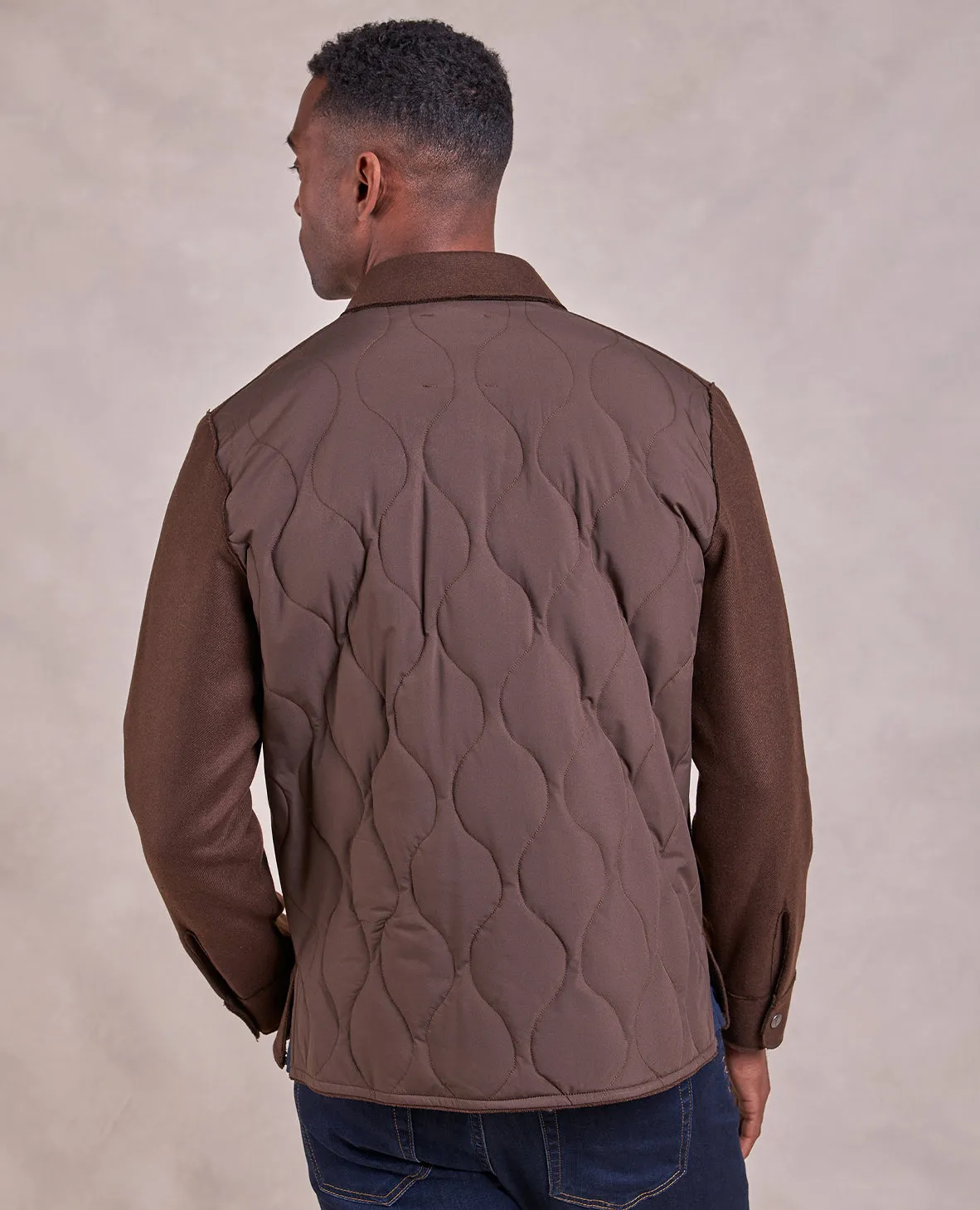 The Kiefer - Wool x Nylon Shirt Jacket - Mocha