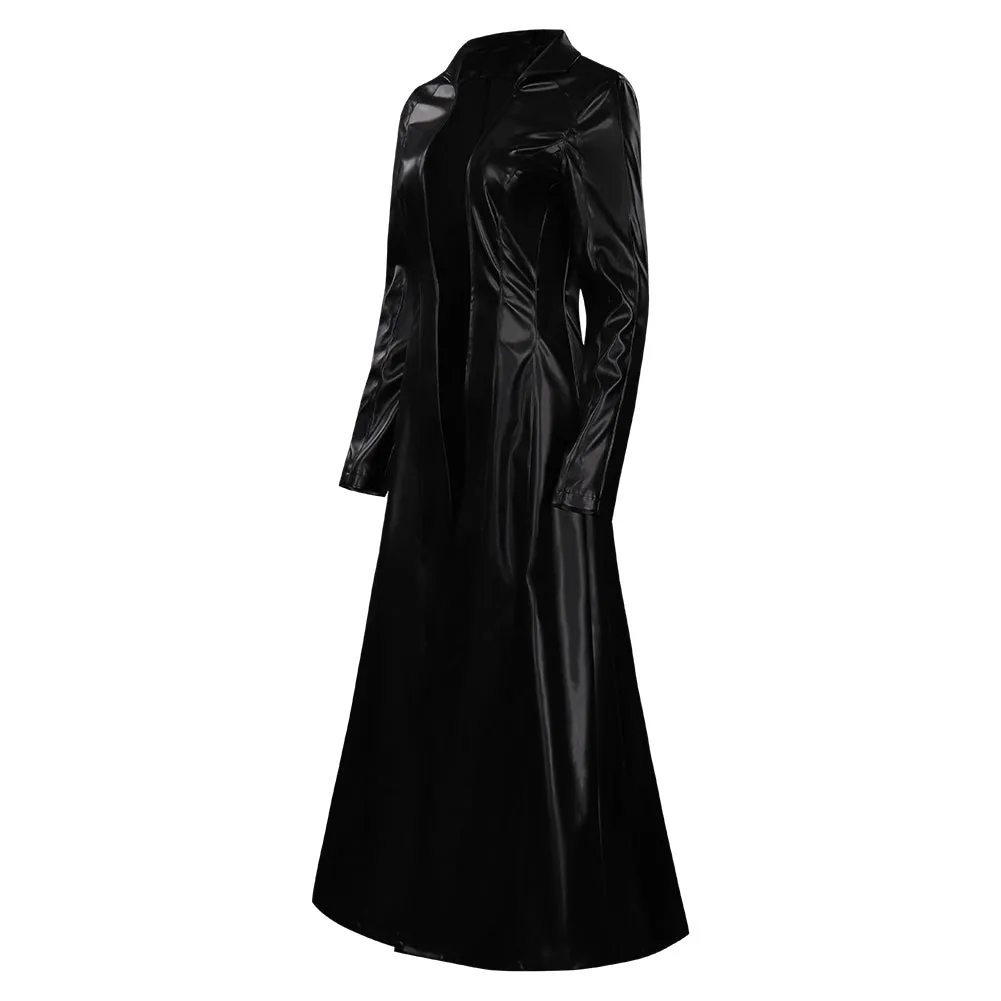 The Matrix Resurrections Trinity Coat Dress Outfits Halloween Carnival Suit Cosplay Costume