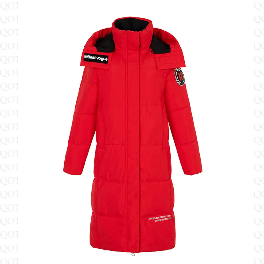 Thickened Knee-Length Hooded Puffer Coat