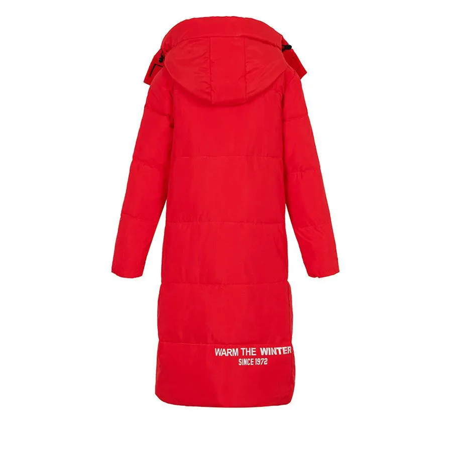 Thickened Knee-Length Hooded Puffer Coat