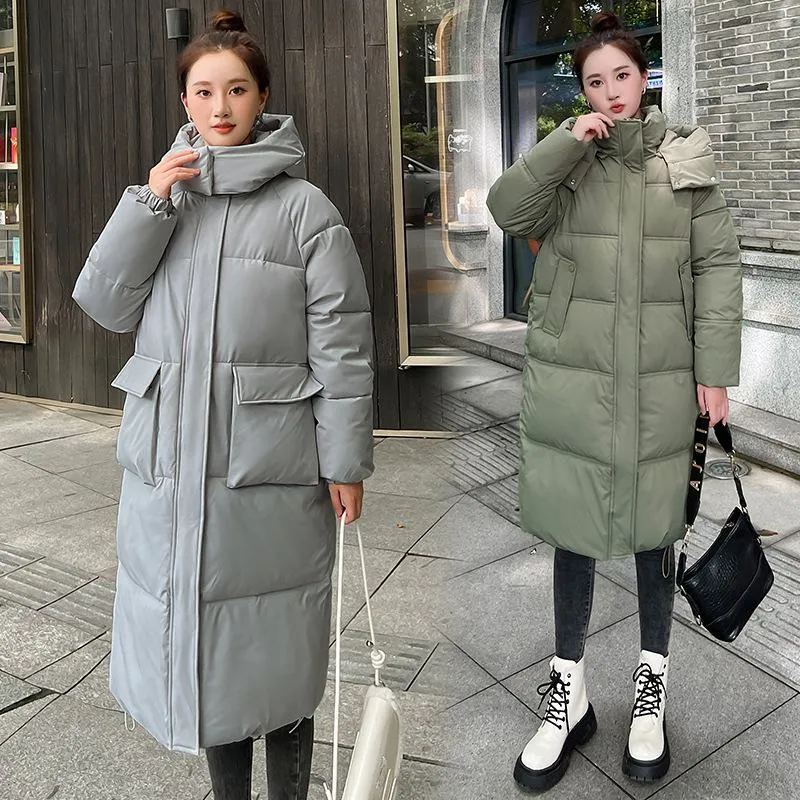 Thickened Puffa Knee-Length Parka