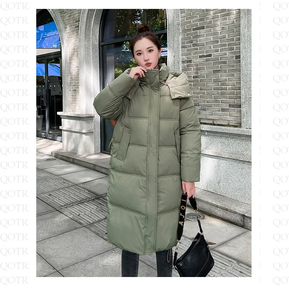 Thickened Puffa Knee-Length Parka