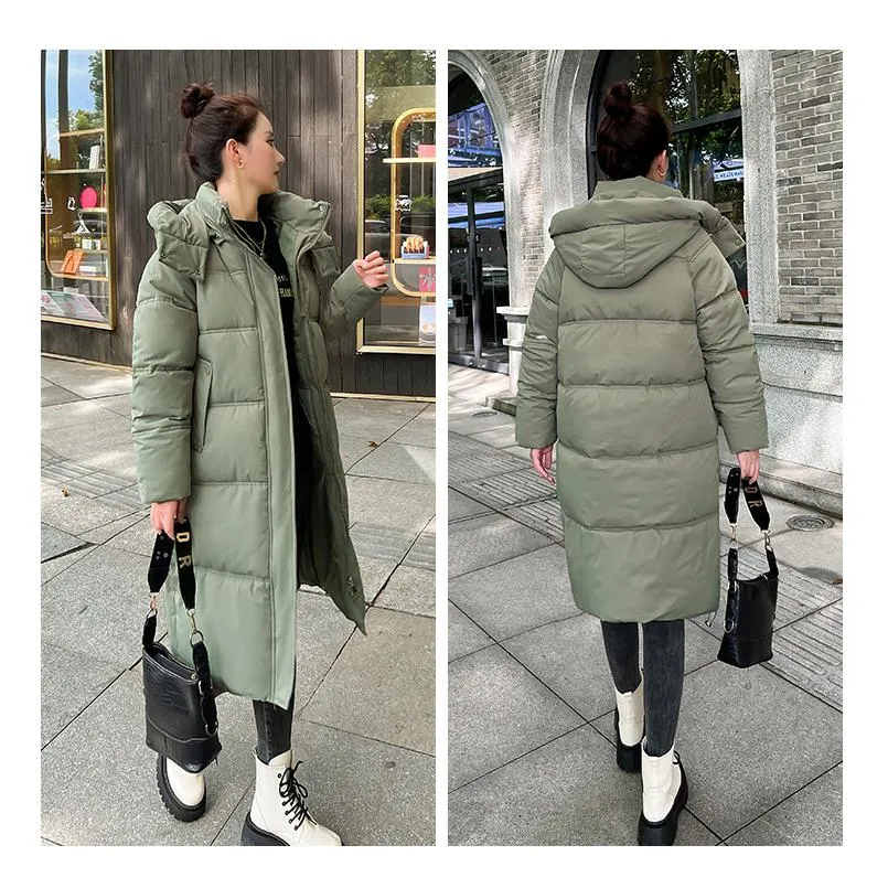 Thickened Puffa Knee-Length Parka