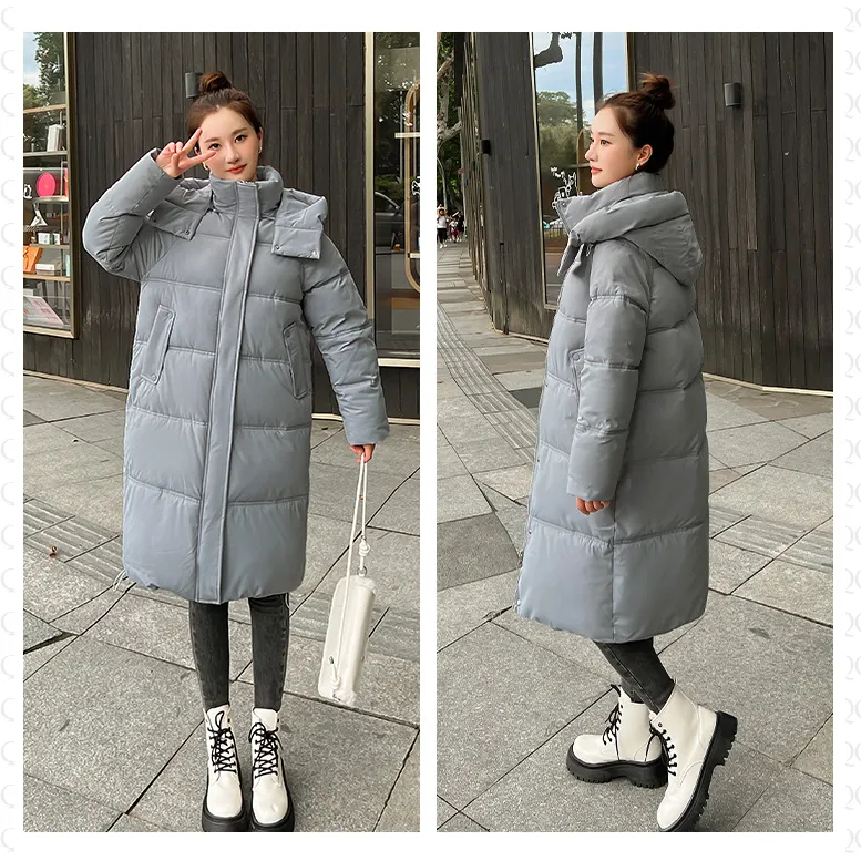 Thickened Puffa Knee-Length Parka