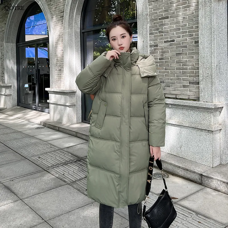 Thickened Puffa Knee-Length Parka