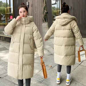 Thickened Puffa Knee-Length Parka