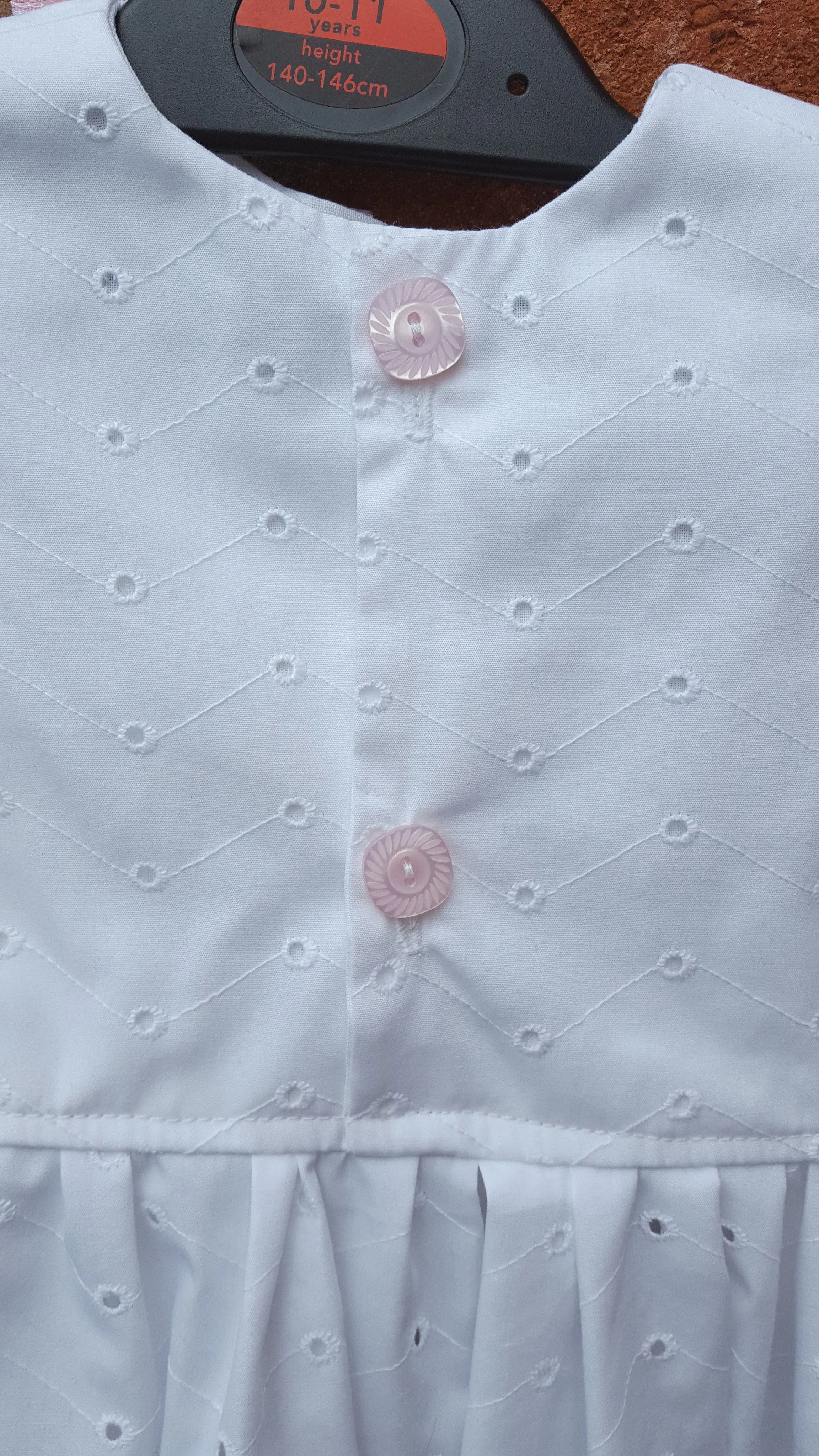 Toddler dress in white broderie anglaise to fit age 2 to 3