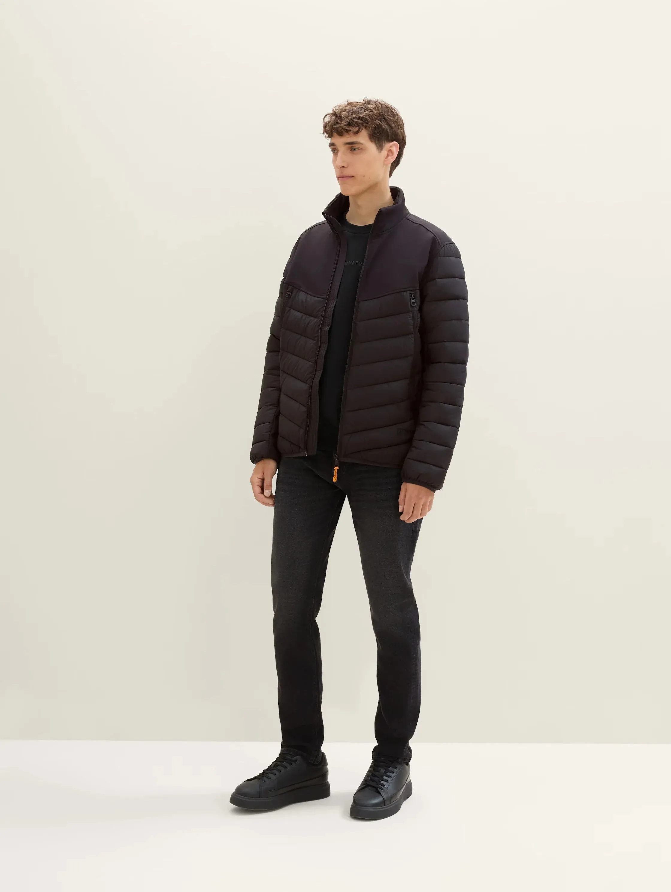 Tom Tailor Hybrid Quilted Black Jacket