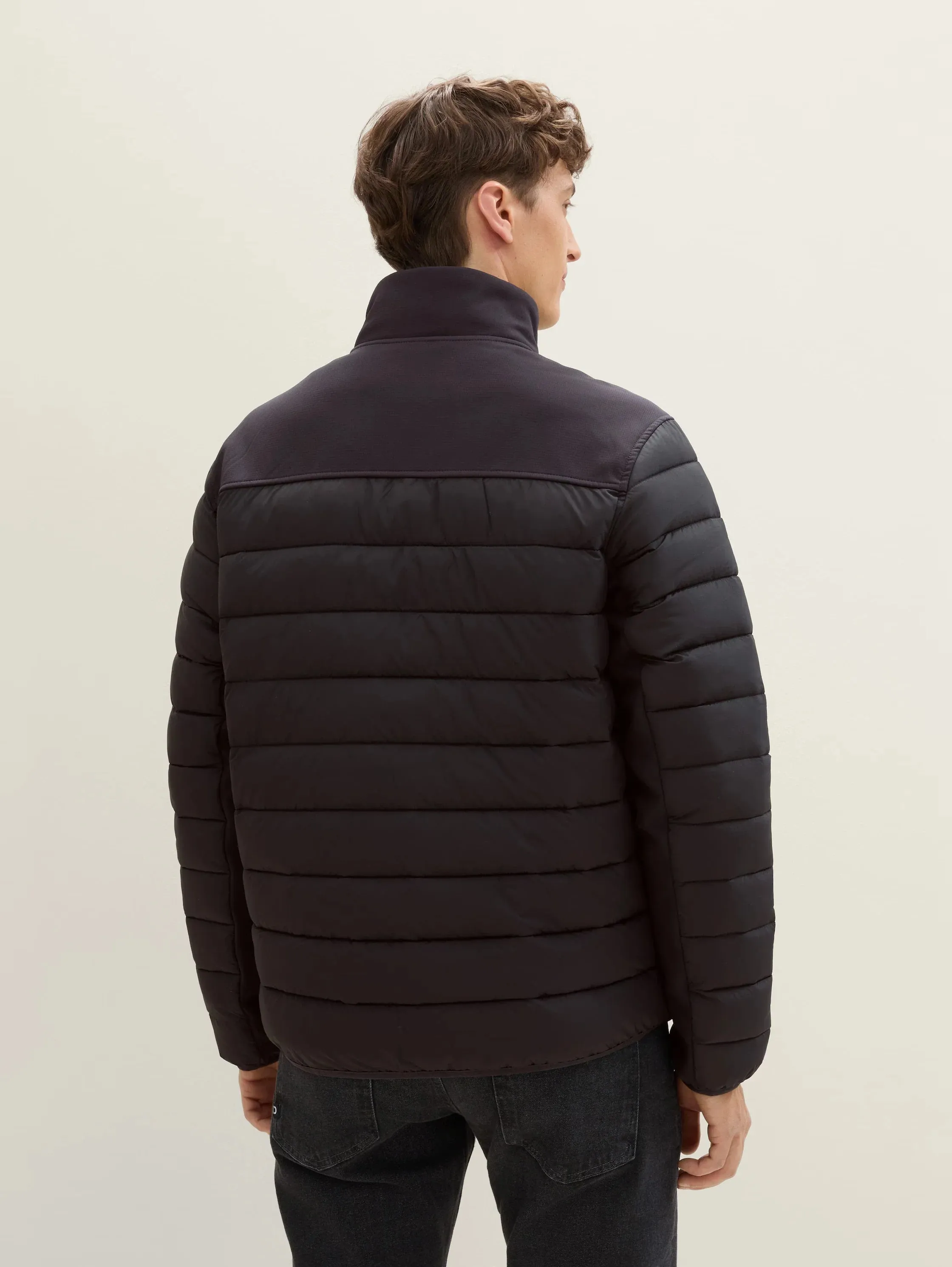 Tom Tailor Hybrid Quilted Black Jacket