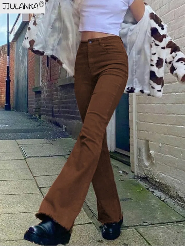 Trendy High Waist Flare Pants