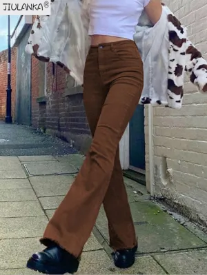 Trendy High Waist Flare Pants