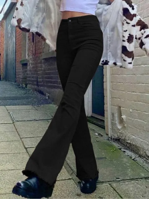 Trendy High Waist Flare Pants