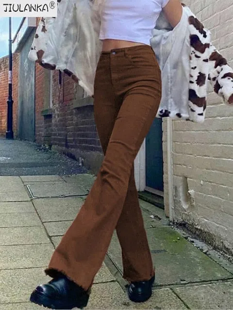 Trendy High Waist Flare Pants