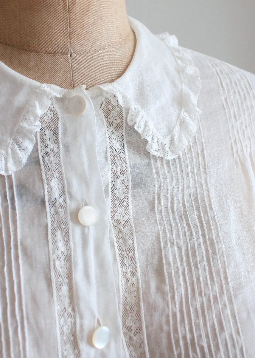 Vintage 1930s Best and Co Sheer Cotton Blouse