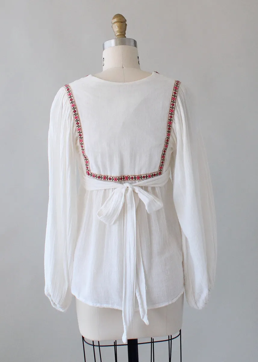 Vintage 1970s Gunne Sax Billowy Sleeves Festival Blouse