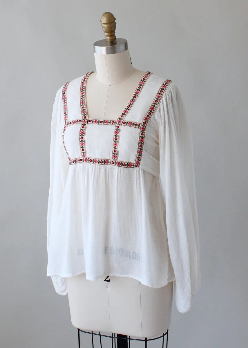 Vintage 1970s Gunne Sax Billowy Sleeves Festival Blouse