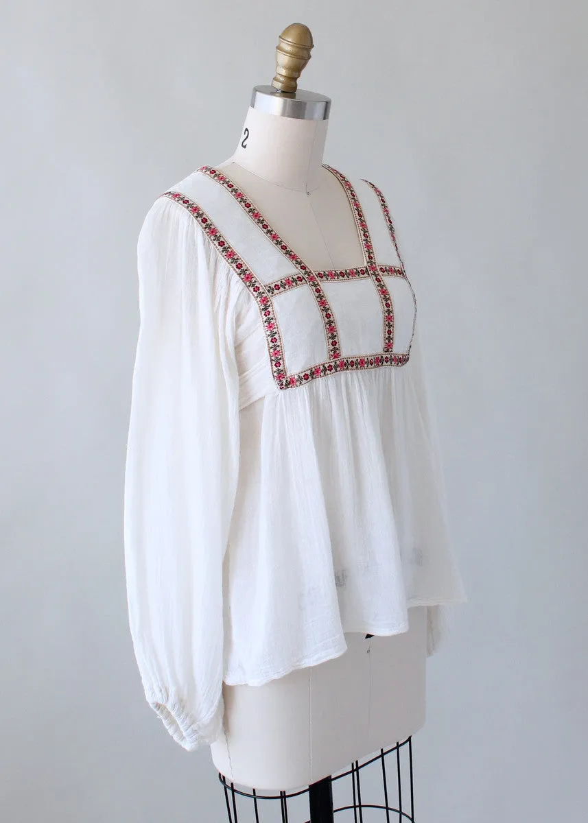 Vintage 1970s Gunne Sax Billowy Sleeves Festival Blouse