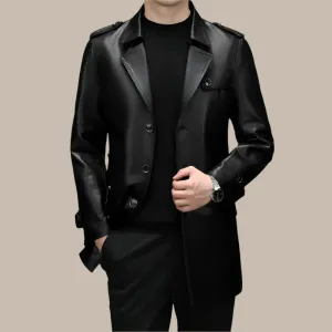 Waterproof Winter PU Leather Trench