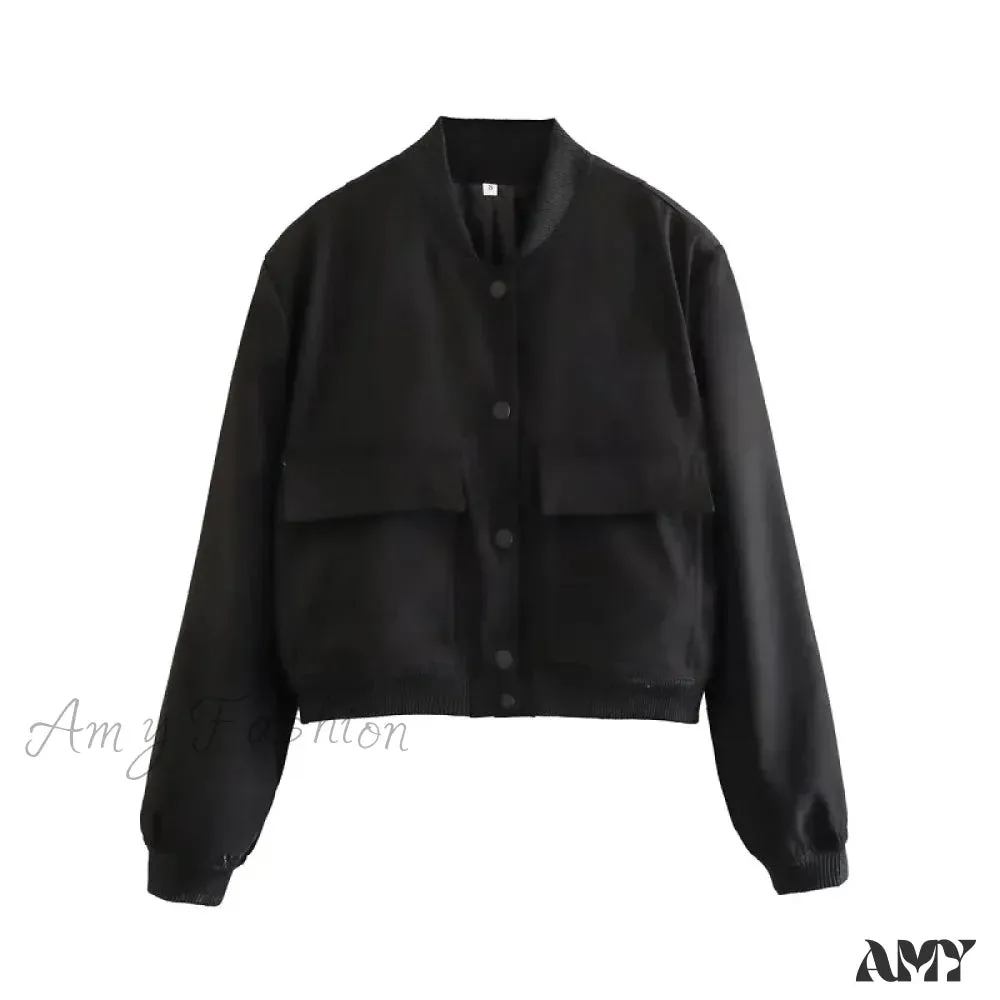 White Autumn Winter Button Cropped Long Sleeve Crop Fashion Jacket