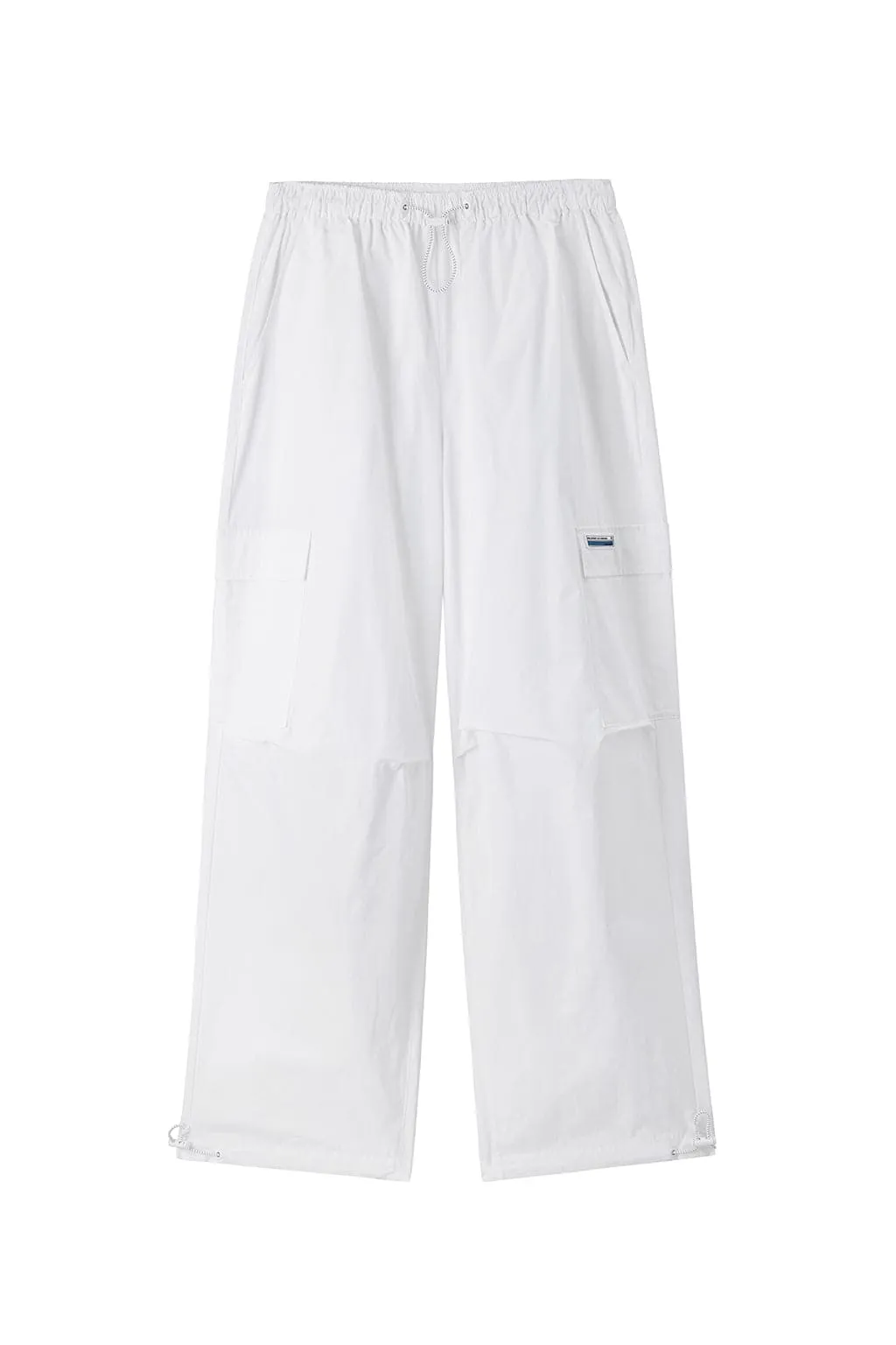 White Elastic High-Waist Trouser