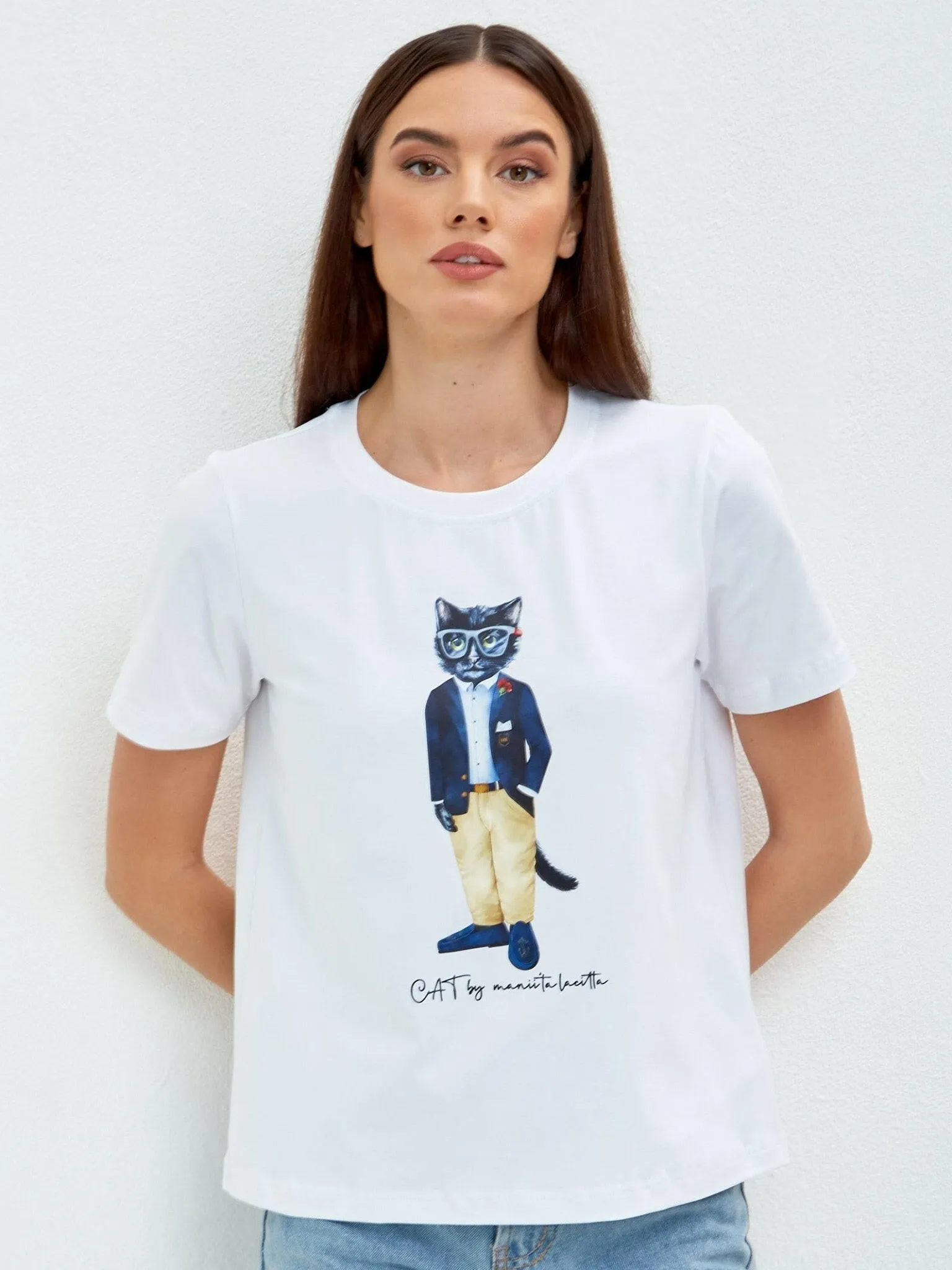 White Printed T-shirt REGATTA CAT