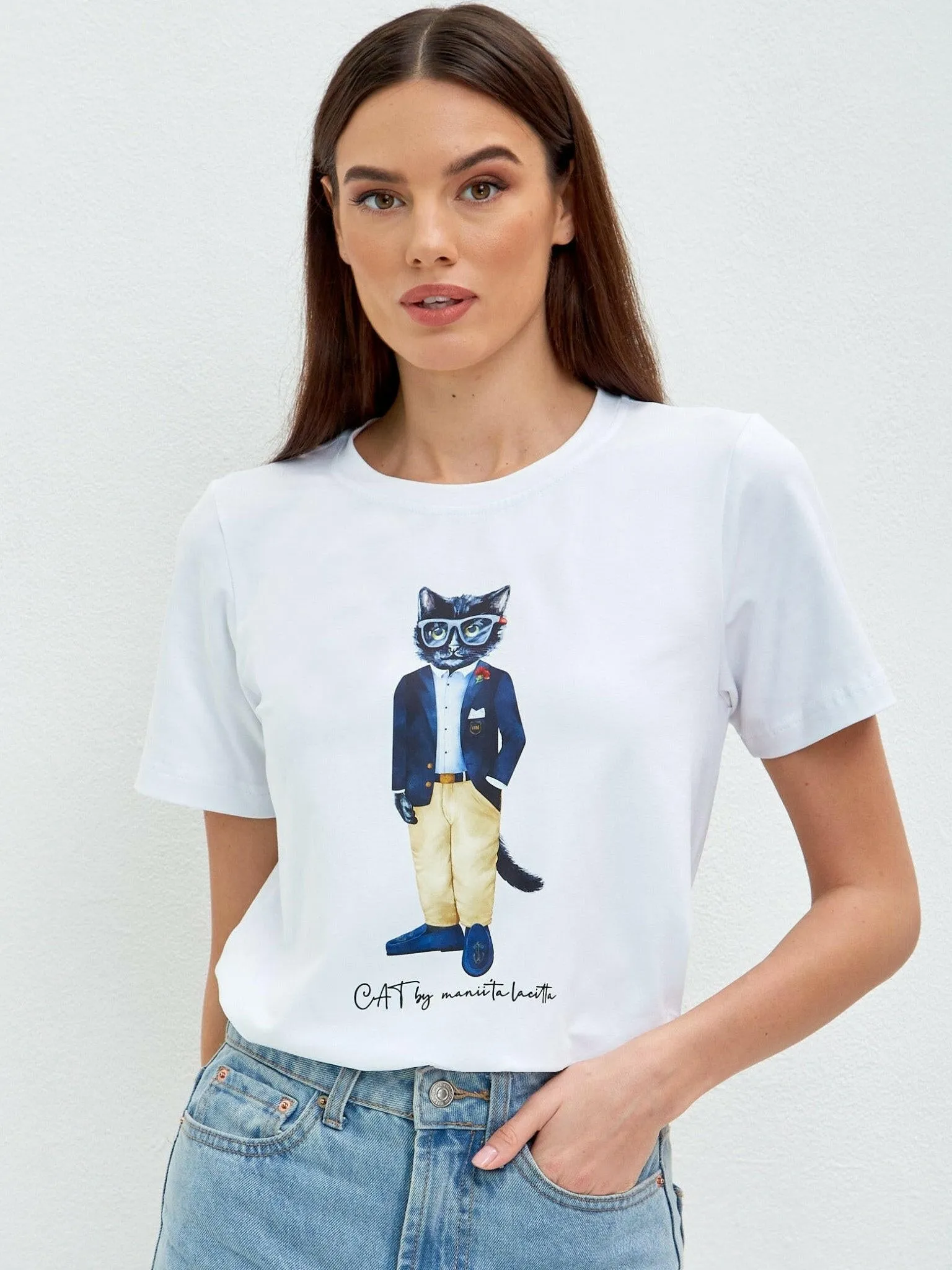 White Printed T-shirt REGATTA CAT