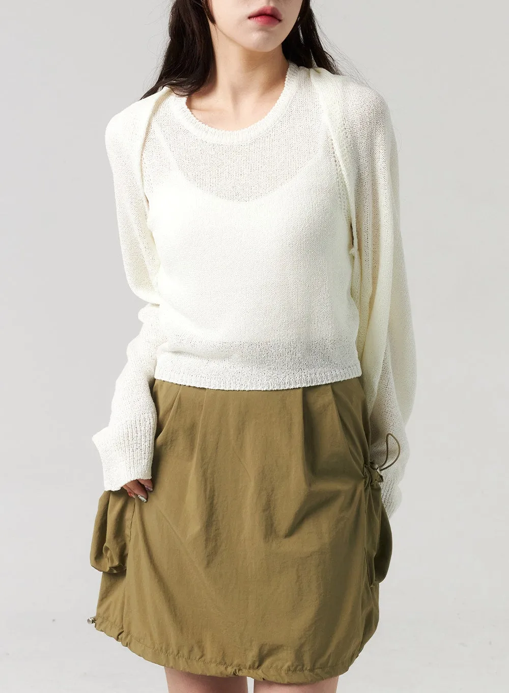 Wide Knit Bolero CL313