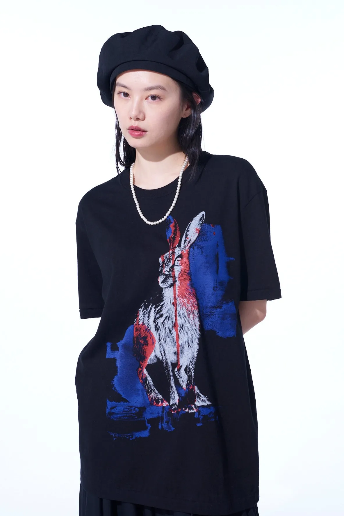 WILD RABBIT  ANIMAL GRAPHIC T-SHIRT