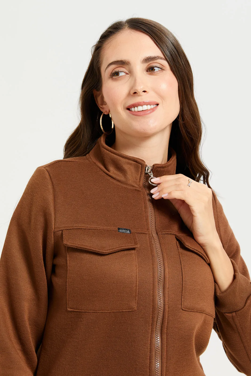 Women Brown Short Jacket