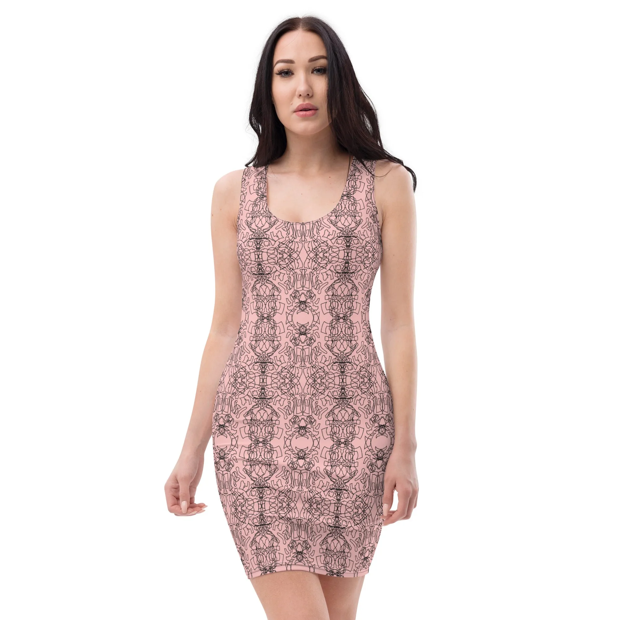 Women's Cute Pink Printed Tank Dress – Trendy Pink Sleeveless Printed Dress for Women | Apparelhue