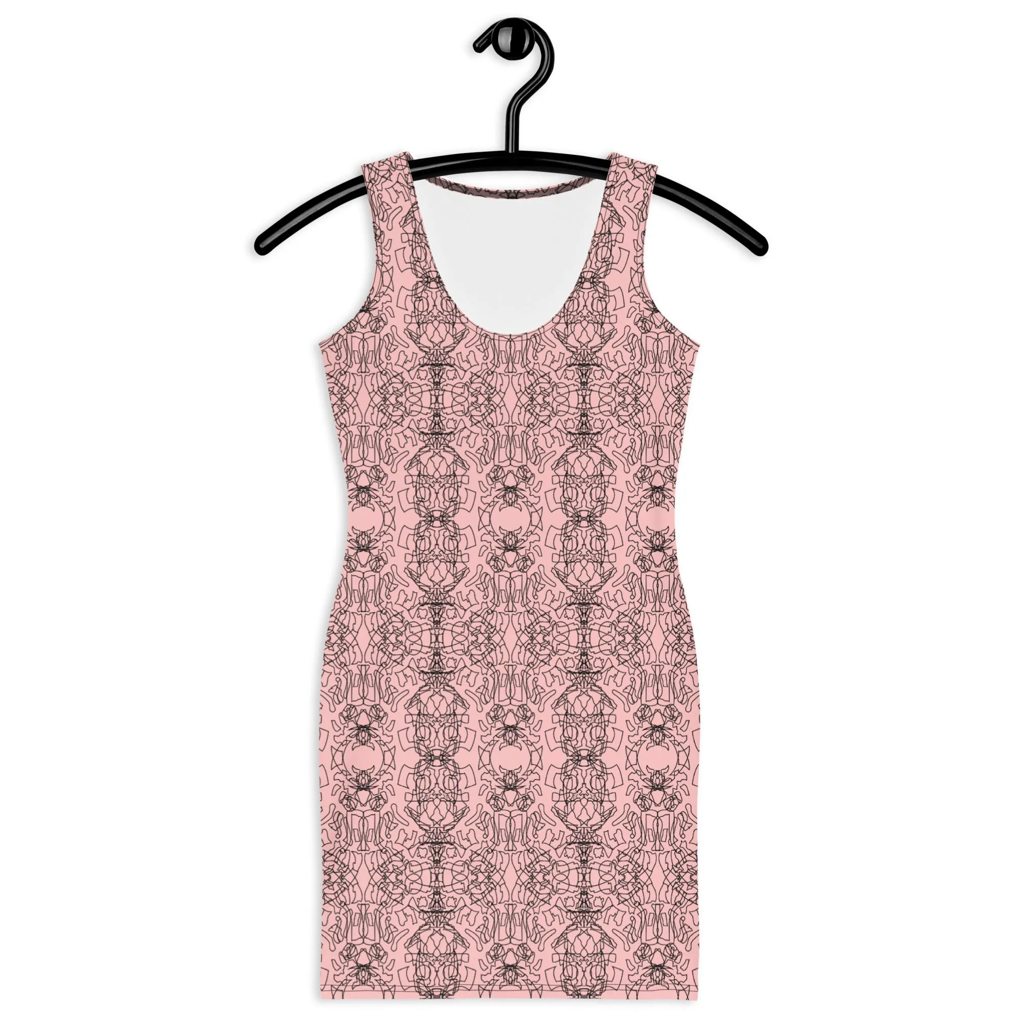 Women's Cute Pink Printed Tank Dress – Trendy Pink Sleeveless Printed Dress for Women | Apparelhue