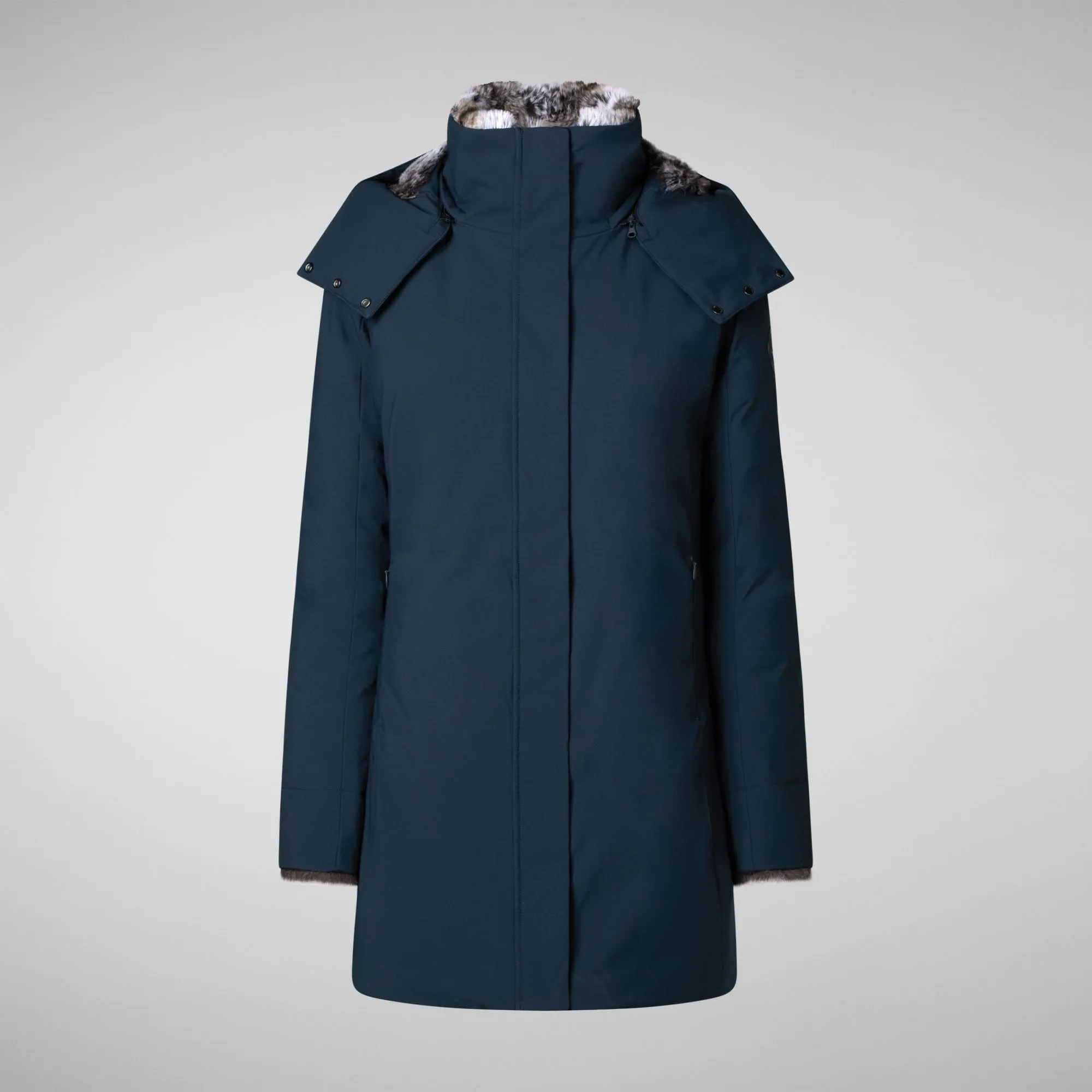 Women's hooded parka Samantah in blue black