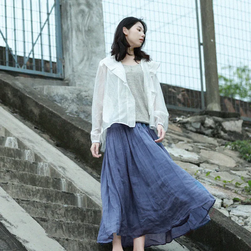 Women's Skirts Summer Linen Skirt  GU98404