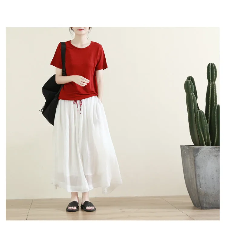 Women's Skirts Summer Linen Skirt  GU98408