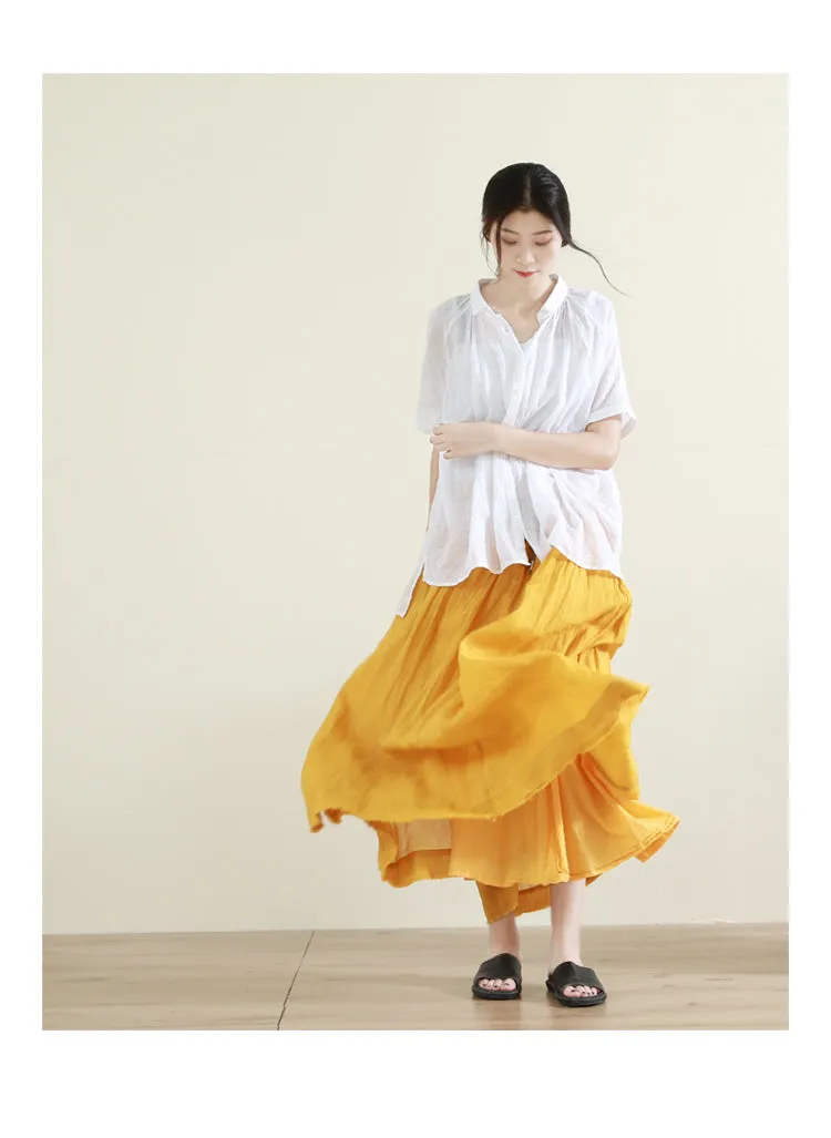 Women's Skirts Summer Linen Skirt  GU98408