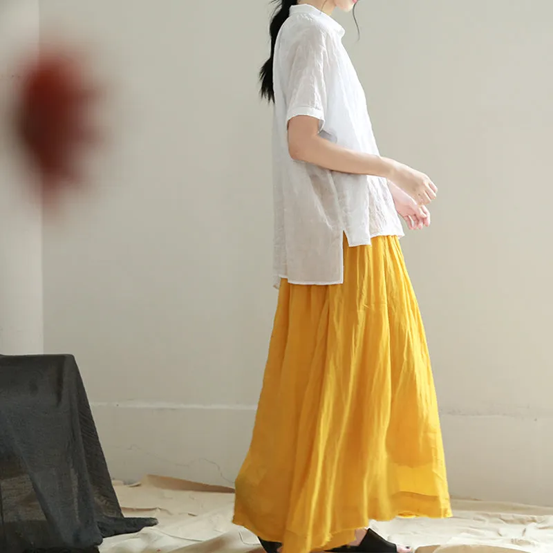 Women's Skirts Summer Linen Skirt  GU98408