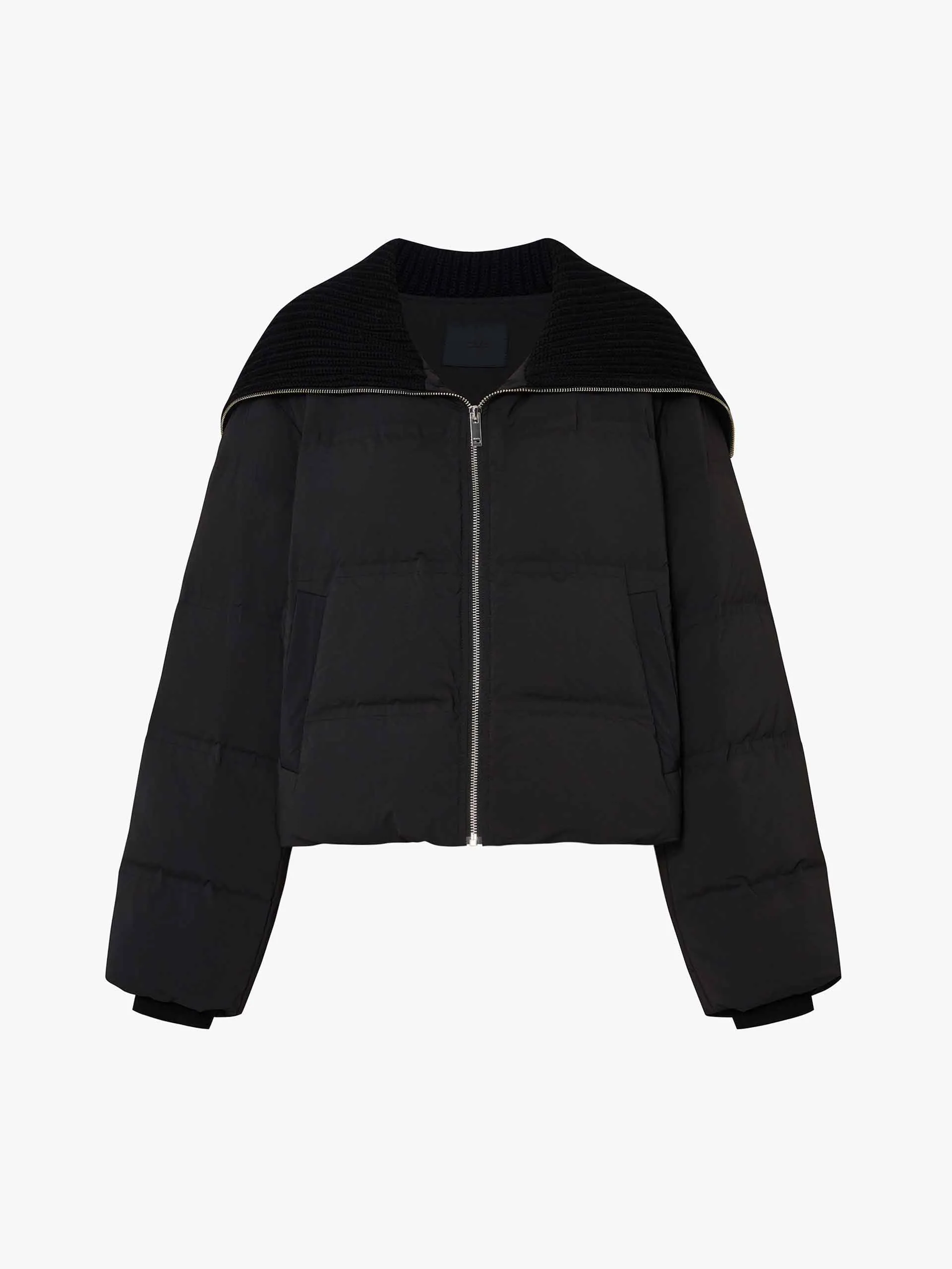 Wool Collar Cropped Down Jacket