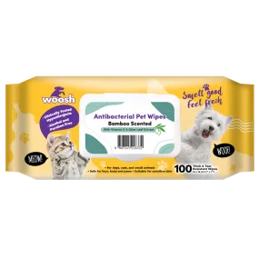 Woosh Pet Wipes Antibacterial - Bamboo 100sheets