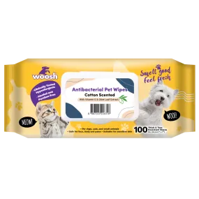 Woosh Pet Wipes Antibacterial - Cotton 100sheets